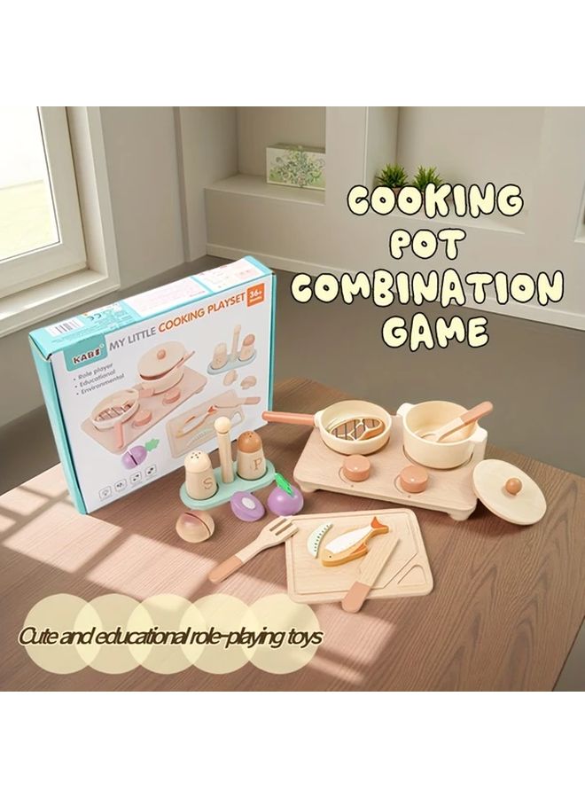 Cooking Utensils Toys Educational Playhouse Realistic Design Enhances Children Cooking Skills Parent Child Activity Game Ideal Gift - Image 1